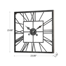 Load image into Gallery viewer, 23.00"L Black Metal Square Wall Clock