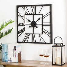Load image into Gallery viewer, 23.00"L Black Metal Square Wall Clock