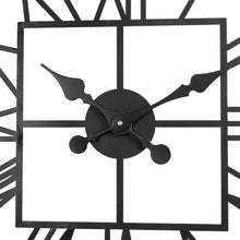 Load image into Gallery viewer, 23.00"L Black Metal Square Wall Clock