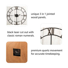 Load image into Gallery viewer, 31.50"D Oversized Farmhouse Wooden/Metal Wall Clock