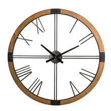 Load image into Gallery viewer, 31.50"D Oversized Modern Farmhouse Metal/Wooden Wall Clock