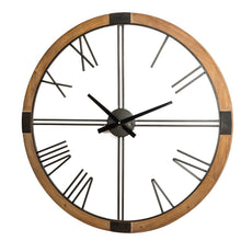 Load image into Gallery viewer, 31.50"D Oversized Modern Farmhouse Metal/Wooden Wall Clock