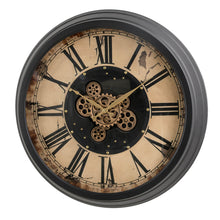 Load image into Gallery viewer, 27.50"D Oversized Vintage Round Gear Clock With Tempered Glass