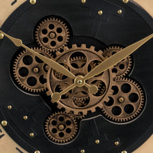 Load image into Gallery viewer, 27.50"D Oversized Vintage Round Gear Clock With Tempered Glass