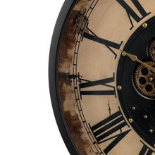 Load image into Gallery viewer, 27.50"D Oversized Vintage Round Gear Clock With Tempered Glass