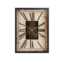 Load image into Gallery viewer, 23.75"H Vintage Rectangle Gear Clock With Tempered Glass