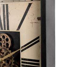 Load image into Gallery viewer, 23.75"H Vintage Rectangle Gear Clock With Tempered Glass