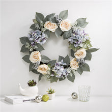 Load image into Gallery viewer, 22"D Artificial Hydrangea Rose Wreath