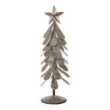 Load image into Gallery viewer, Galvanized Metal Christmas Table Tree Decor, Set of 2