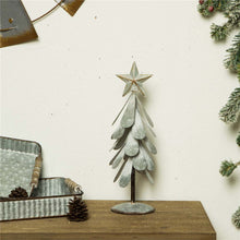 Load image into Gallery viewer, Galvanized Metal Christmas Table Tree Decor, Set of 2