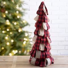 Load image into Gallery viewer, 22.44"H Plaid Fabric/Burlap Table Tree