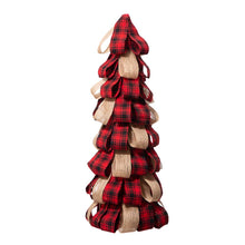 Load image into Gallery viewer, 22.44"H Plaid Fabric/Burlap Table Tree