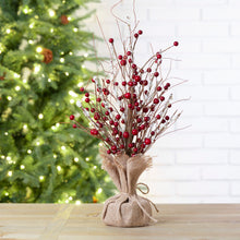 Load image into Gallery viewer, 16"H Christmas Red Berry Table Tree Décor