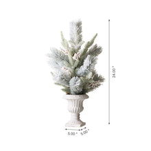 Load image into Gallery viewer, 24"H Lighted Flocked Pinecone and Berries Table Tree