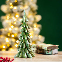 Load image into Gallery viewer, 14.75"H Green Resin Christmas Handcrafted Table Tree Décor