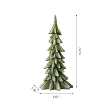 Load image into Gallery viewer, 14.75"H Green Resin Christmas Handcrafted Table Tree Décor