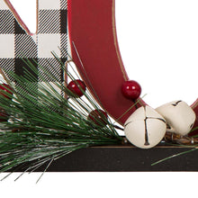 Load image into Gallery viewer, Set of 2 Christmas Wooden Plaid JOY & NOEL Table Decors