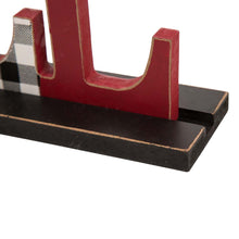 Load image into Gallery viewer, Set of 2 Christmas Wooden Plaid JOY & NOEL Table Decors