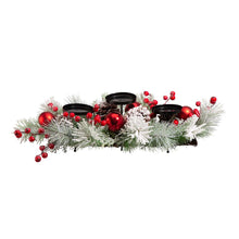 Load image into Gallery viewer, Glitted Berry Ornament Pinecone Candle Holder Centerpiece