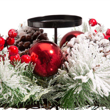 Load image into Gallery viewer, Glitted Berry Ornament Pinecone Candle Holder Centerpiece