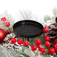 Load image into Gallery viewer, Glitted Berry Ornament Pinecone Candle Holder Centerpiece