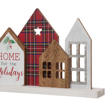 Load image into Gallery viewer, 20"L Metal & Wooden Christmas House Table Décor