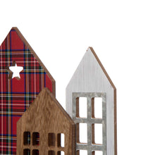 Load image into Gallery viewer, 20"L Metal & Wooden Christmas House Table Décor