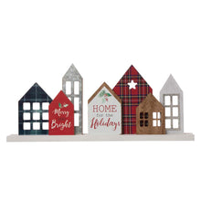 Load image into Gallery viewer, 20"L Metal & Wooden Christmas House Table Décor