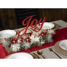 Load image into Gallery viewer, 20"L Christmas Metal "Joy" Floral Centerpiece Table Decor