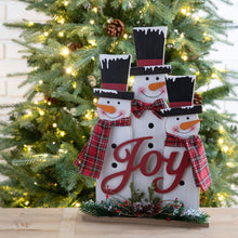 Load image into Gallery viewer, 18"H Wooden Snowman Family Table or Standing Decor