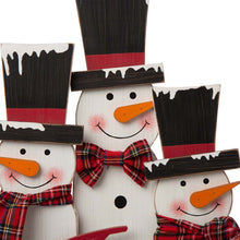 Load image into Gallery viewer, 18"H Wooden Snowman Family Table or Standing Decor