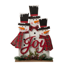 Load image into Gallery viewer, 18"H Wooden Snowman Family Table or Standing Decor
