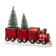 Load image into Gallery viewer, 12"L Resin Train Table Décor with Lighted Decorated Trees