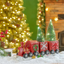 Load image into Gallery viewer, 12"L Resin Train Table Décor with Lighted Decorated Trees