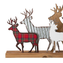 Load image into Gallery viewer, 18"L Galvanized Metal/Wooden Reindeer Table Decor