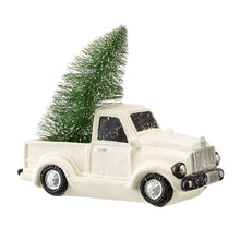 Load image into Gallery viewer, 11"L White Pickup Truck Table Decor with Lighted Decorated trees