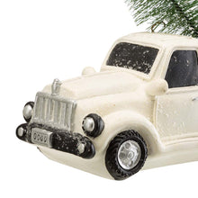 Load image into Gallery viewer, 11"L White Pickup Truck Table Decor with Lighted Decorated trees