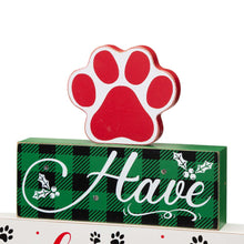 Load image into Gallery viewer, 12"H Lighted Wooden Pet Dog Paw Block Word Sign Decor