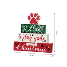 Load image into Gallery viewer, 12"H Lighted Wooden Pet Dog Paw Block Word Sign Decor