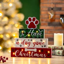 Load image into Gallery viewer, 12"H Lighted Wooden Pet Dog Paw Block Word Sign Decor