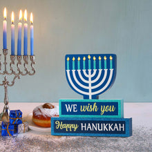 Load image into Gallery viewer, 12"L Hanukkah LED Lighted Wooden Block Word Sign Decor(9 Bulbs)