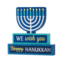 Load image into Gallery viewer, 12"L Hanukkah LED Lighted Wooden Block Word Sign Decor(9 Bulbs)