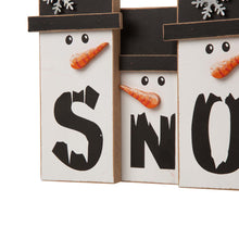Load image into Gallery viewer, 11.7"L Wooden Christmas Snowman Family Table Decor
