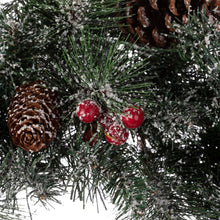 Load image into Gallery viewer, 24"D Pre-Lit Glittered Pine Cone Christmas Wreath with Warm White LED Light
