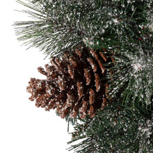 Load image into Gallery viewer, 24"D Pre-Lit Glittered Pine Cone Christmas Wreath with Warm White LED Light