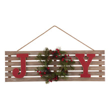 Load image into Gallery viewer, 29.90"L Wooden "JOY" Hanging Sign Wall Decor