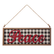 Load image into Gallery viewer, 24"L Wooden Double-signed Peace & Believe Hanging Sign Wall Decor