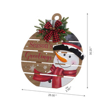 Load image into Gallery viewer, 30"H Lighted Round Wooden Snowman Porch Décor