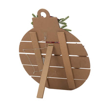 Load image into Gallery viewer, 30"H Lighted Round Wooden Santa Porch Décor