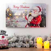 Load image into Gallery viewer, 24"L Christmas Lighted Wooden Santa Wall Hanging Decor